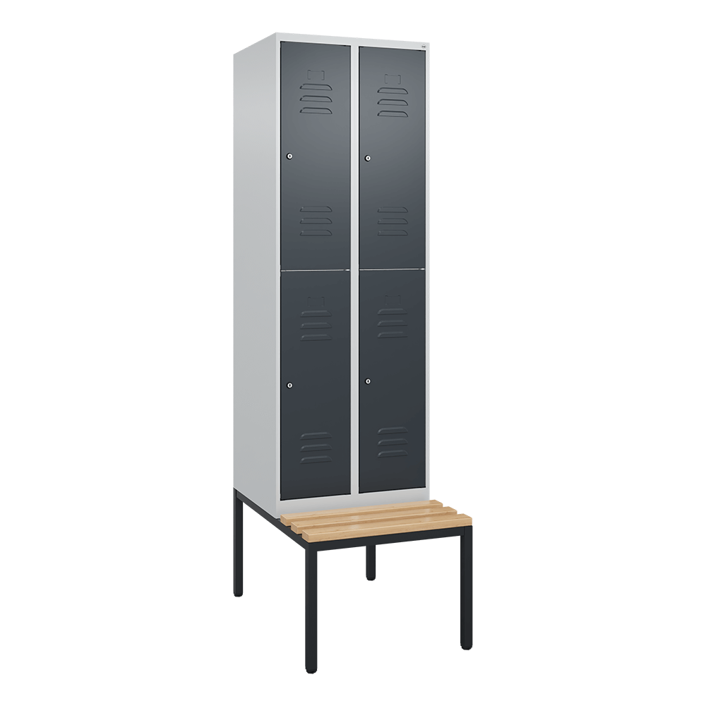C+P Vestiaire à deux étages, série Classic PLUS, avec banc